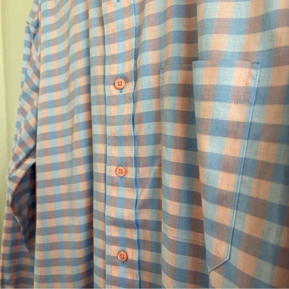 Paul Fredrick Tailored Fit Long Sleeve Button Down Plaid Shirt Mens 15.5 x 33 - Picture 7 of 8